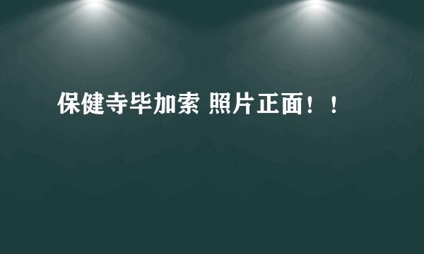 保健寺毕加索 照片正面！！