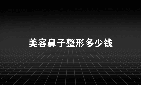 美容鼻子整形多少钱