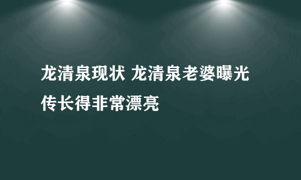 龙清泉现状 龙清泉老婆曝光传长得非常漂亮