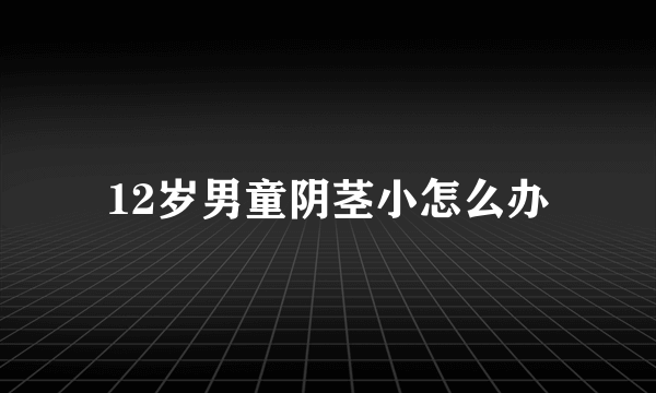 12岁男童阴茎小怎么办