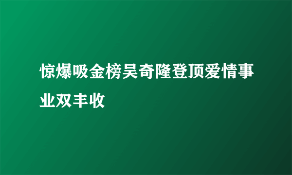 惊爆吸金榜吴奇隆登顶爱情事业双丰收