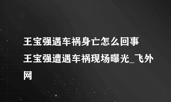 王宝强遇车祸身亡怎么回事 王宝强遭遇车祸现场曝光_飞外网