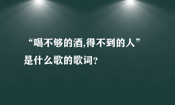 “喝不够的酒,得不到的人”是什么歌的歌词？