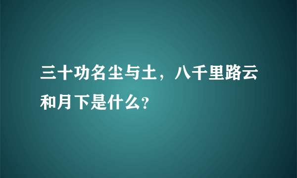 三十功名尘与土，八千里路云和月下是什么？