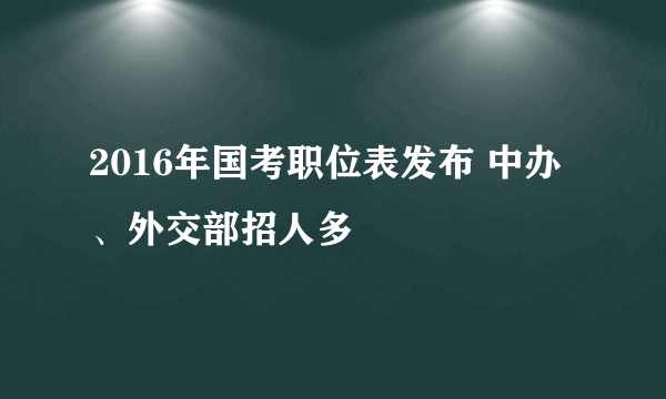 2016年国考职位表发布 中办、外交部招人多