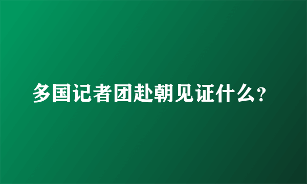 多国记者团赴朝见证什么？