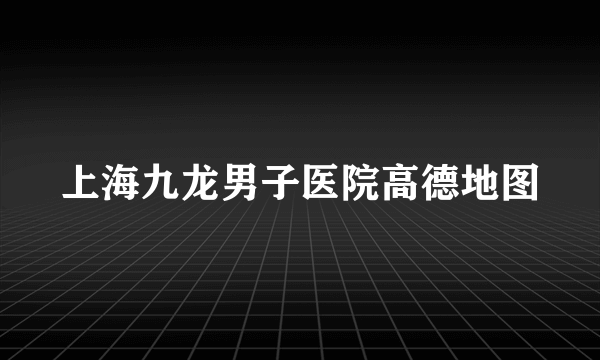 上海九龙男子医院高德地图