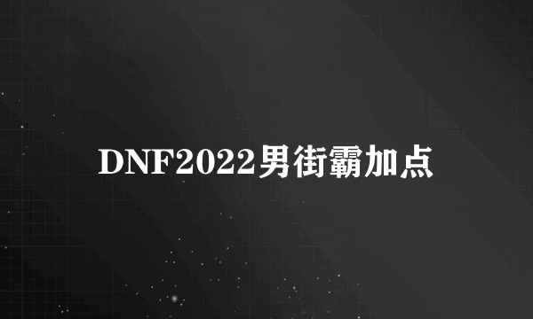 DNF2022男街霸加点