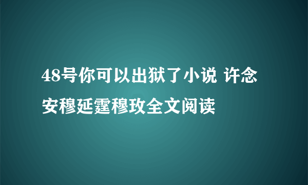 48号你可以出狱了小说 许念安穆延霆穆玫全文阅读