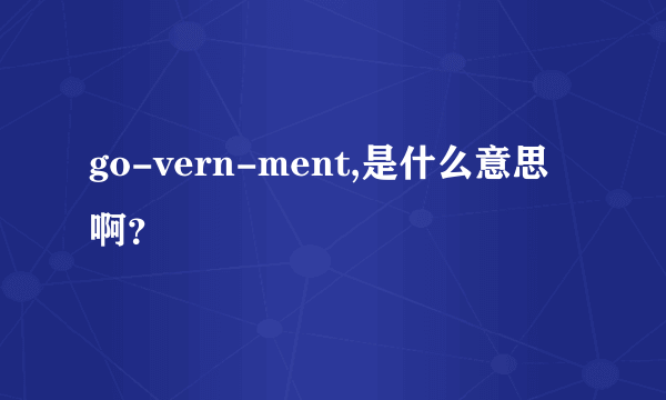 go-vern-ment,是什么意思啊？