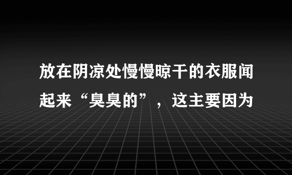 放在阴凉处慢慢晾干的衣服闻起来“臭臭的”，这主要因为