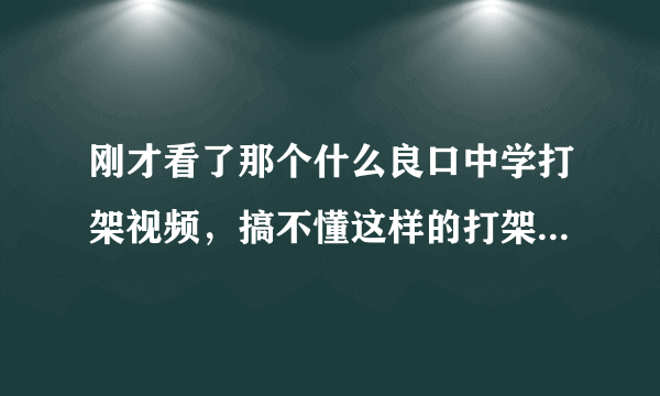 刚才看了那个什么良口中学打架视频，搞不懂这样的打架为什么还有那么多人看？