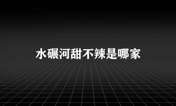 水碾河甜不辣是哪家