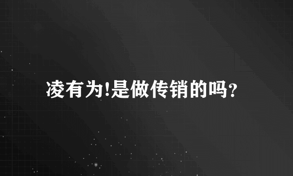 凌有为!是做传销的吗？