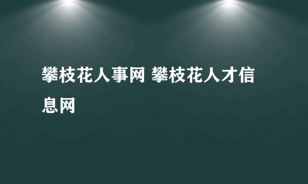 攀枝花人事网 攀枝花人才信息网