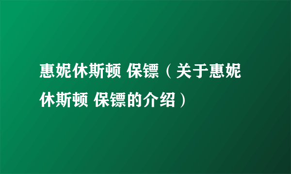 惠妮休斯顿 保镖（关于惠妮休斯顿 保镖的介绍）