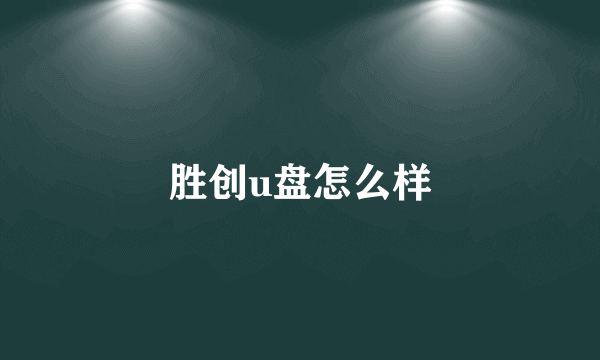 胜创u盘怎么样