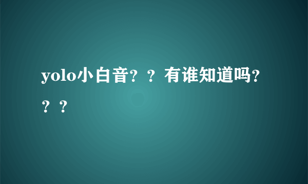 yolo小白音？？有谁知道吗？？？