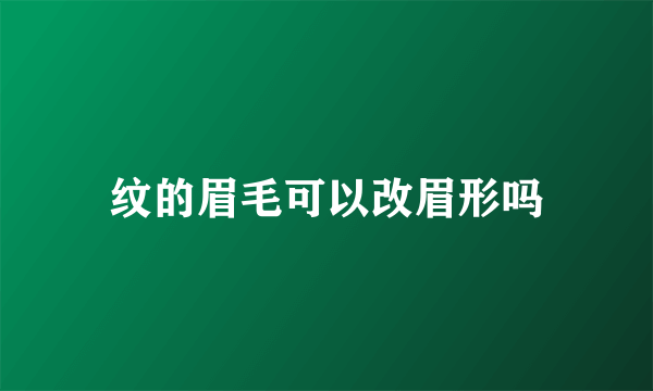 纹的眉毛可以改眉形吗