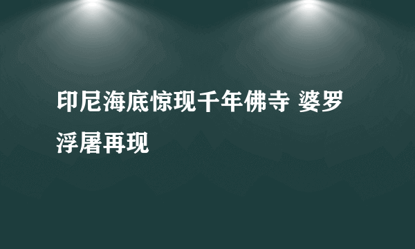 印尼海底惊现千年佛寺 婆罗浮屠再现