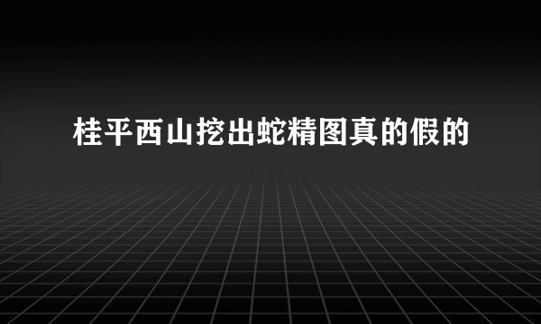 桂平西山挖出蛇精图真的假的