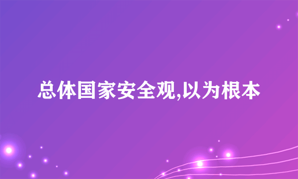 总体国家安全观,以为根本