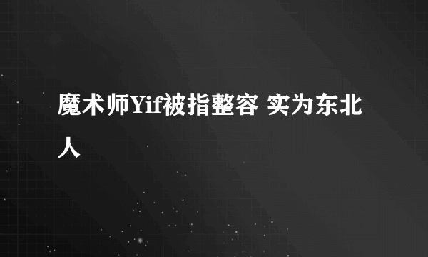 魔术师Yif被指整容 实为东北人