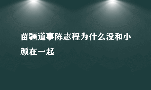 苗疆道事陈志程为什么没和小颜在一起