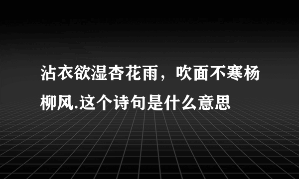 沾衣欲湿杏花雨，吹面不寒杨柳风.这个诗句是什么意思