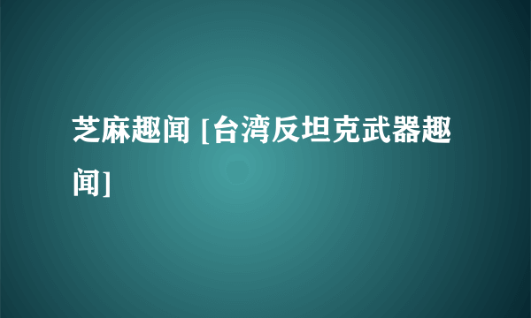 芝麻趣闻 [台湾反坦克武器趣闻]