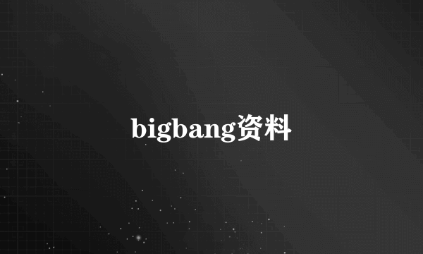 bigbang资料