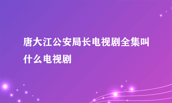 唐大江公安局长电视剧全集叫什么电视剧