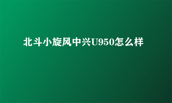 北斗小旋风中兴U950怎么样