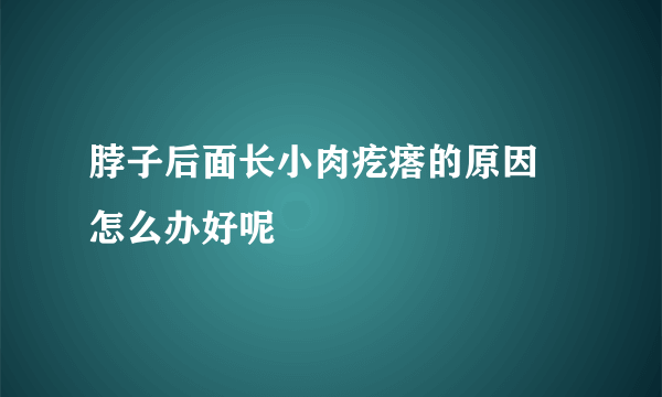 脖子后面长小肉疙瘩的原因 怎么办好呢