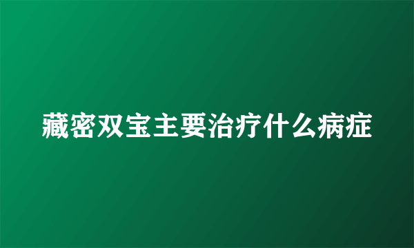 藏密双宝主要治疗什么病症