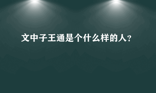 文中子王通是个什么样的人？