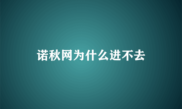 诺秋网为什么进不去