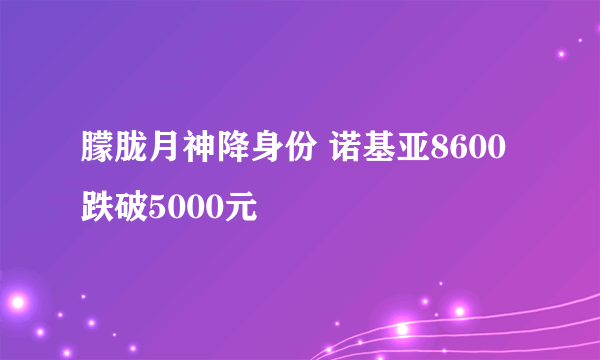 朦胧月神降身份 诺基亚8600跌破5000元