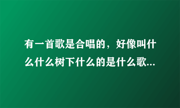 有一首歌是合唱的，好像叫什么什么树下什么的是什么歌了，感觉很好听？