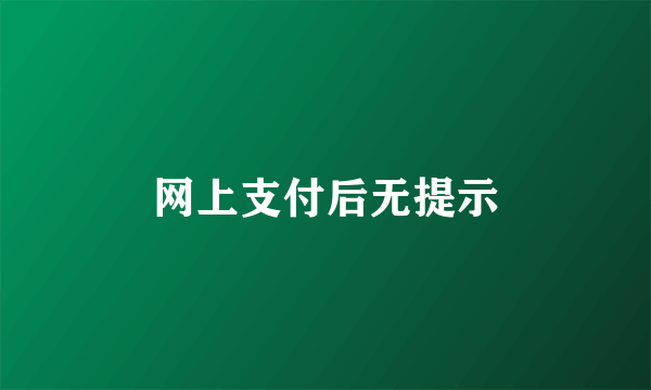 网上支付后无提示