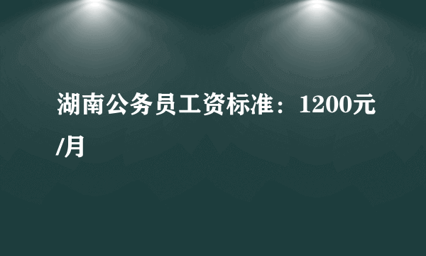 湖南公务员工资标准：1200元/月