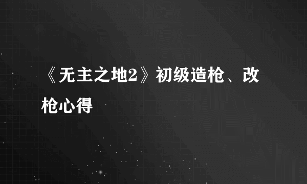 《无主之地2》初级造枪、改枪心得