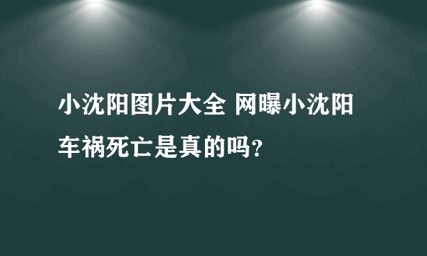 小沈阳图片大全 网曝小沈阳车祸死亡是真的吗？