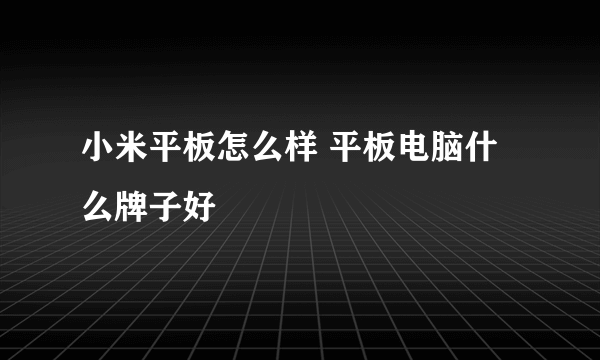 小米平板怎么样 平板电脑什么牌子好