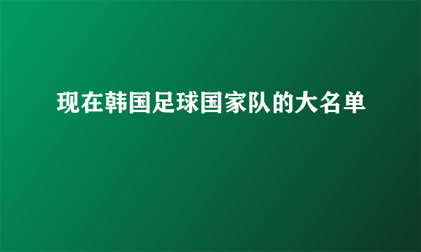 现在韩国足球国家队的大名单