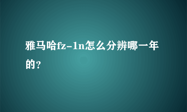 雅马哈fz-1n怎么分辨哪一年的？