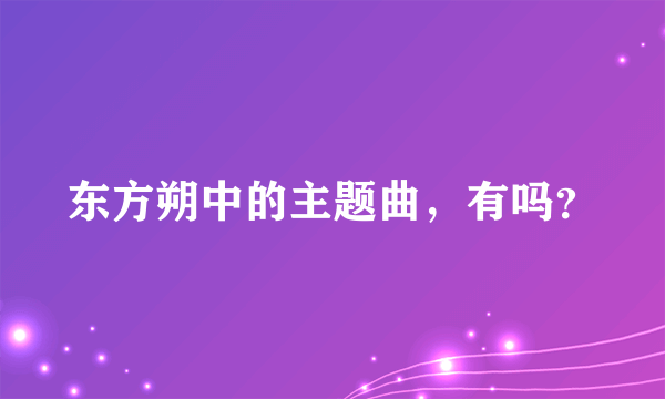 东方朔中的主题曲，有吗？