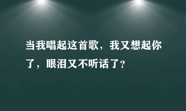 当我唱起这首歌，我又想起你了，眼泪又不听话了？