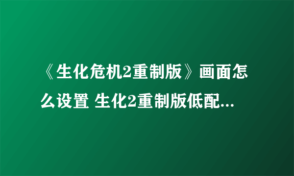 《生化危机2重制版》画面怎么设置 生化2重制版低配设置及玩法视频