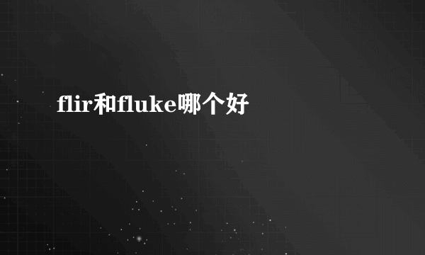 flir和fluke哪个好